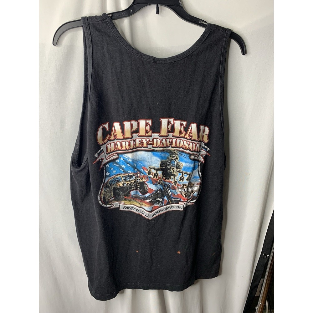 Vintage‎ 2008 Mens L Harley Davidson Y2K Cape Fear Tank Top Distressed